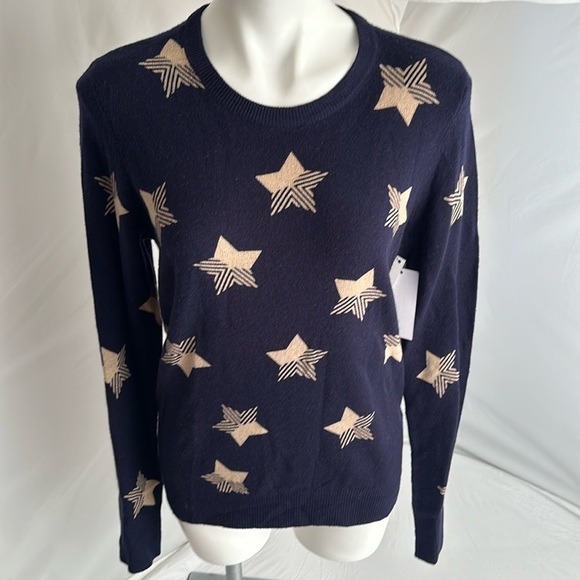 Equipment Sweaters - Equipment Shane crew neck Peacoat navy blue and ivory cashmere sweater